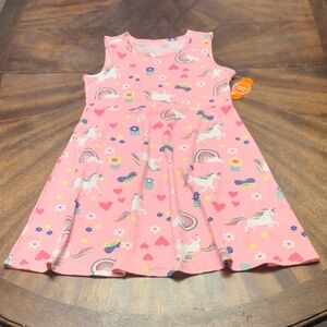 Wonder Nation Pink Dress with Unicorn and Rainbow Size XXL (18)